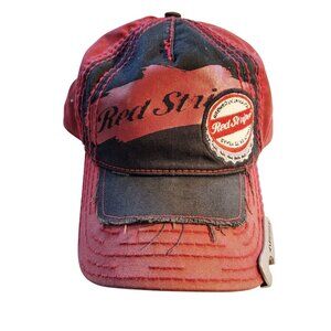 Vintage Red Stripe Beer Distressed Trucker Hat With Bottle Opener  Adjustable Me
